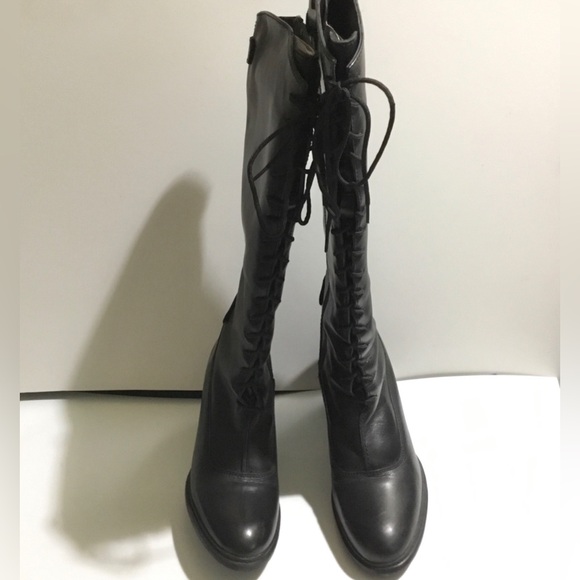 St. Emile leather knee high lace up zip boots - Picture 3 of 16